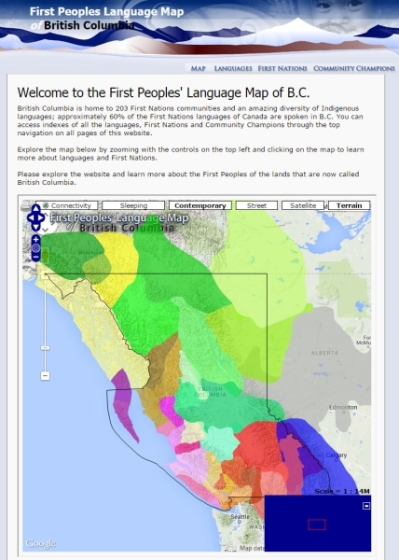 Fig. 3. From First Peoples&rsquo; Language Map of British Columbia.